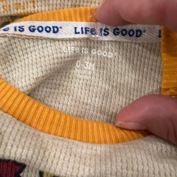 NWT Life is Good Baby Girl Fall Pumpkin Bodysuit, Jogger & Headband Set - 0-3M - Picture 5 of 8